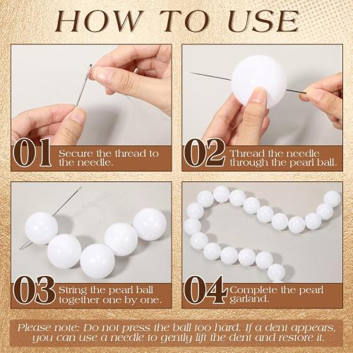 Teyva 100 Pcs Pearl Ball Garland 2.2 Inches White
