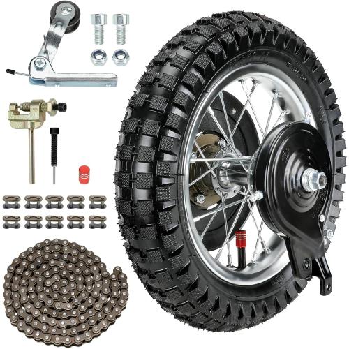 12-1/2 x 2.75 12.5x2.75 Rear Wheel Assembly Replacement for Razor MX350 MX400 Dirt Rocket with Knobby Street Tire Inner Tube Rim 25H 132 Link Chain Tensioner Freewheel Sprocket Dirt Bike Parts