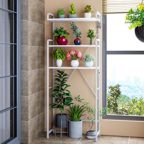 Huhote Over The Toilet Storage Rack with 3-Tier Bathroom Shelves, Space Saver Toilet Shelf, Bathroom Storage Organizer with Hooks for Over Toilet Storage and Shelf (White)