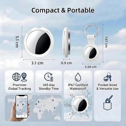 4 Pack Smart Tracker Tags MFi Certified Item Finder Apple Find My iOS Only