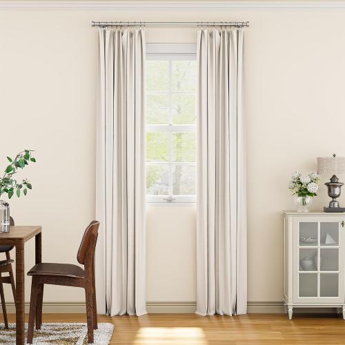 YaFex Heavy Duty Curtain Rods 32-60 Inch, 1 Inch Adjustable Curtain Rod for Windows, Silver Short Window Treatment Rods with Aluminium Finials, Easy Installation
