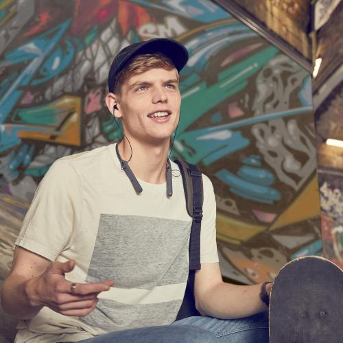 Sony - C400 Wireless Behind-Neck in Ear Headphone Black (WIC400/B)