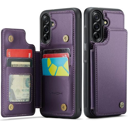 Vinich for Samsung Galaxy A36 Wallet Case with Card Holder, RFID Blocking Credit Slots Kickstand Shockproof Phone Cover for Women Men, Purple
