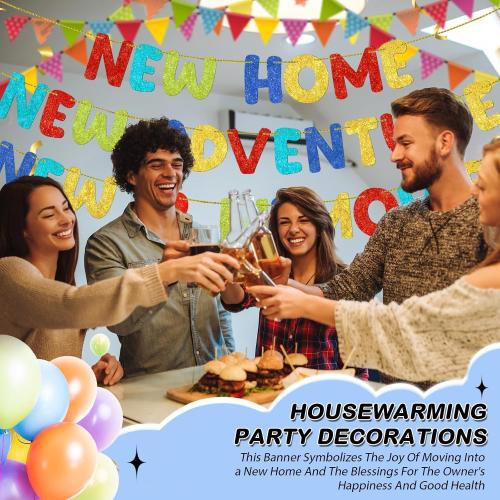 Fulmoon Pre Strung New Home Adventure Memories Banner, Colorful