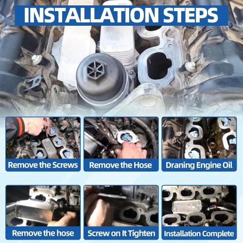 MITZONE N14 Oil Cooler Filter Housing Assembly Compatible with Mini Cooper S JCW R55 R56 R57 2007 2008 2009 2010 2011 1.6L