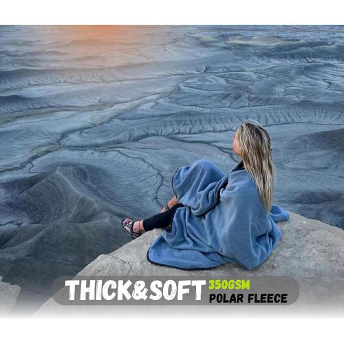 SUITEDNOMAD Large Waterproof Outdoor Stadium Blanket, Windproof and Warm Extra Thick Fleece or Quilted Sherpa, Great for Cold Weather Camping, Picnic, Sports, Festivals