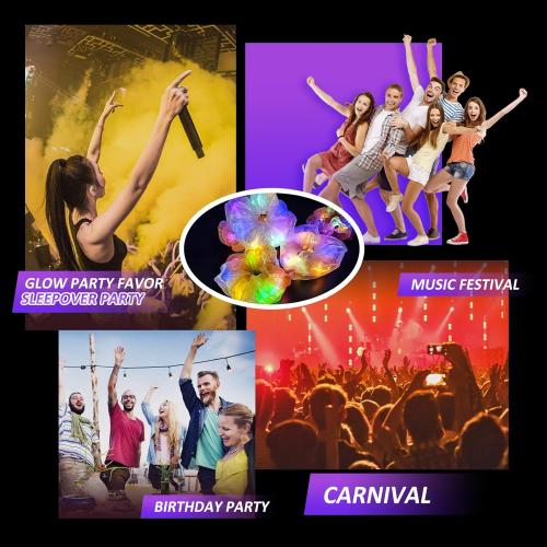 Light Up Scrunchies,Christmas Party Favor, Double-layer LED Hair Ties Glow in the Dark Party Supplies Glow Sticks Rave Accessories for Women Girls Neon Party, Fun Hair Accessories