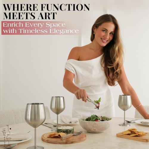 Gusto Nostro 8 Decorative Travertine Bowl for Coffee Table - Elegant Centerpiece, Aesthetic Fruit Bowl for Kitchen Counter - Heavy Stone Entryway Catch all, Jewelry, Potpourri - Travertine Decor