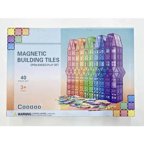 40pcs Magnetic Tiles Kids Toys STEM Magnet Toy for Toddler Magnetic Blocks Building Preschool Learning Sensory Montessori Toys for 3  Year Old Boys and Girls, Safe Creativity Toddler Kids Toy 40PCS
