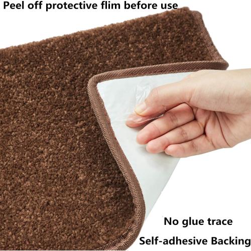 Carpet Stair Treads   Non-Slip Bullnose Carpet for Stairs   Indoor Stair Pads   Self-Adhesive & Easy Installation   Pet & Child Friendly   14- Pack Dark Brown 9.5 x 30x 1.3