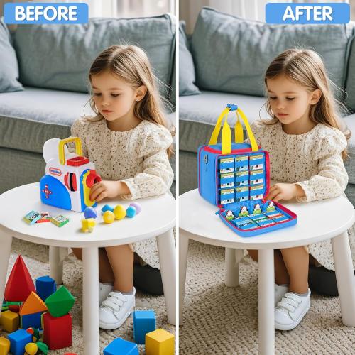 Carrying Case Compatible with Little Tikes Story Dream Machine Books Starter Set,Portable Storage Bag for Story Books and Character with Handle and Shoulder Strap,Case Only