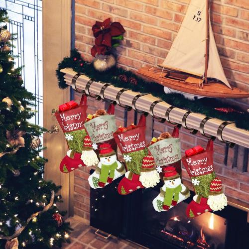 Loncaster Christmas Stocking Holders for Mantle Set of 12, Non-Slip Adjustable Stocking Holders, Stocking Hanger for Christmas Party Decorations(Bronze)