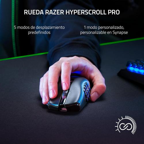 Razer Naga V2 Pro Wireless MMO Gaming Mouse: 19 1 Programmable Buttons w/Swappable Side Plates - HyperScroll Pro Wheel - Focus Pro 30K Optical Sensor - Optical Mouse Switches Gen-3-300 Hr Battery