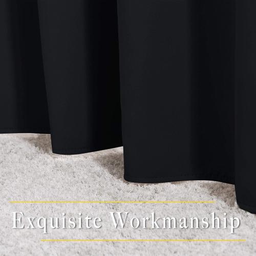 NICETOWN Black Out Curtains for Bedroom 84 inches Long - Light Reducing Thermal Insulated Solid Grommet Curtains/Panels/Drapes for Living Room (Set of 2, W52 x L84)