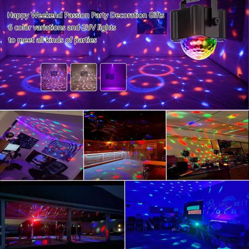 Party Lights Disco Ball Light,Dj Disco Light Sound Activated LED Light 6 Colors for Home Room Dance Parties Birthday Karaoke Halloween Christmas Wedding Show Club Decorations