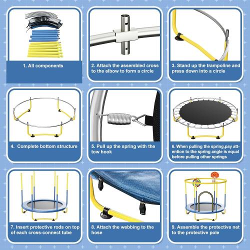 6FT Indoor Trampoline for Kids Ages 1-8, 72 Mini Toddler Indoor & Outdoor Trampoline with Safety Enclosure Net, Basketball Hoop & Dart Board, Birthday Gifts for Boys & Girls, Baby Toddler