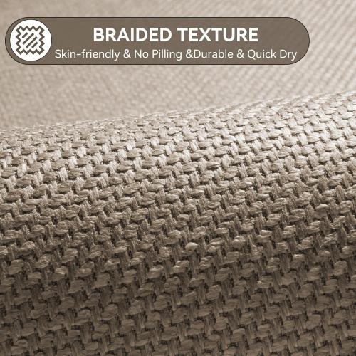 Half Circle Bath Mat, Non Slip Bath Mat, Thin Bathroom Rugs Fit Under Door Quick Dry Absorbent Washable Bathroom Mat with Rubber Backing, Brown Beige 16x24