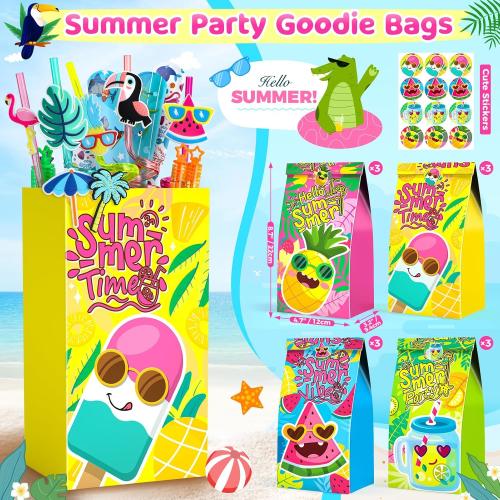 Pool Party Favors and Beach Party Favors - 120 PCS Party Bag Stuffers Including Beach Balls, Summer Theme Straws, Bubble Wands, and more for Beach Pool Party Favors, Birthday Party Supplies 4-8 8-12 - missing parts