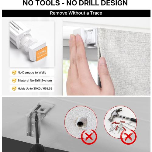 LazBlinds No Drill Roman Shades for Windows, Cordless Blackout Window Shades with UV Protection, Polyester Fabric for Bedroom & Living Room, 39 W x 64 H, Natural