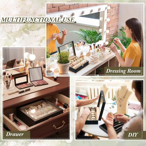Nosiny 3 Tubes Bracelet Display Holder, Black PU Leather Bangle Box