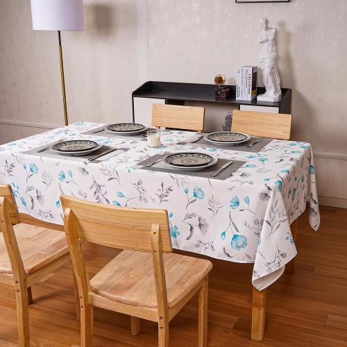 Floral Tablecloth Green Rectangle Table Cloth 60x84 Inch Waterproof Spill-Proof & Oil-Proof Outdoor Table Cover for Rectangle Table Home Kitchen Party Picnic Halloween Fall Decor