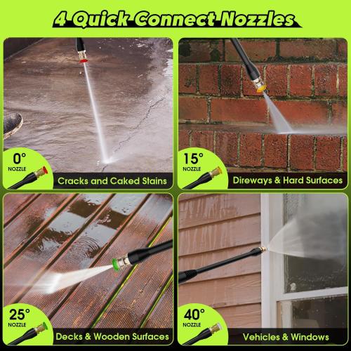 Pressure Washer, Foam Cannon, 4 Different Pressure Tips, Power Washer for Cars/Fences/Driveways/Home/Patios