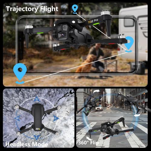TD12Pro Drone with 1080P HD Camera, Brushless Motor, Optical Flow Positioning, Level 3 Wind Resistance, 3 Speed Modes, Drones for Adults Beginners, Outdoor Photography Foldable RC Quadcopter