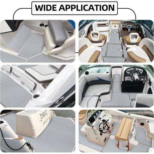 FOCEAN Boat Flooring EVA Foam Boat Decking Marine Flooring Brushed Texture Marine Mats for Jon Boats Bass Boat Kayak RV 94.5 x47.2/ 23.6/15.7