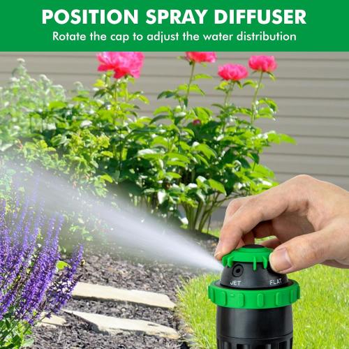 [2 Pack] RESTMO Gear Drive Sprinkler with Metal Spike Base, 5-Pattern Heavy Duty Gardening Watering System, Multi-Adjustable Lawn Sprinkle for Garden Plant, Flower Bed and Large Yard Area