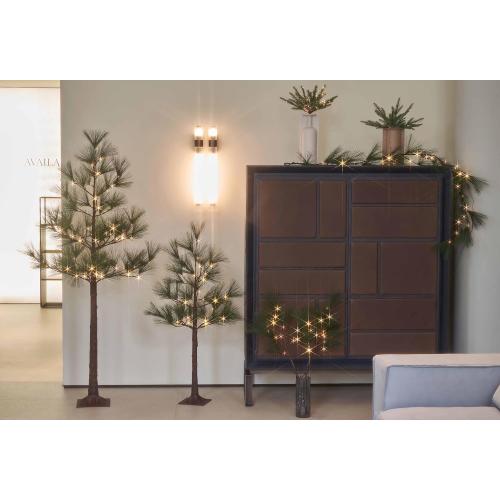 Hairui Lighted Christmas Pine Garland 6FT with Timer, Garland with Lights USB Powered and Battery Operated for Home Fireplace Table Christmas Decoration