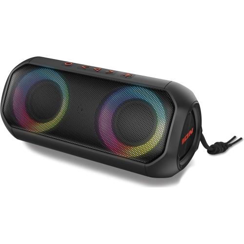 Ion Audio Uber Boom - Water resistant Portable Bluetooth Speaker with Party Lights, Built-in Microphone and Stereo-Link (Renewed)