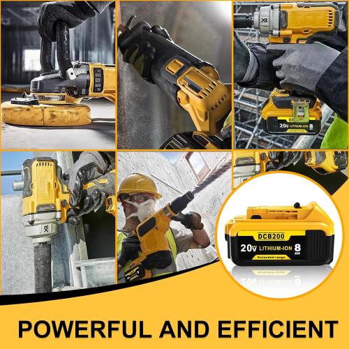 Replacement for Dewalt 20V Max Battery: 8.0Ah Lithium Batteries Compatible with Dewalt Battery DCB208 DCB200 DCB206 DCB205 DCB204 Cordless Power Tools 2 Pack