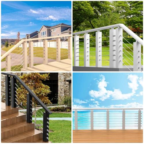 BLIKA Upgraded 20 Pack 1/8 Swageless Invisible Cable Railing Kits for Deck Stair Railing, T316 Stainless Steel, Swageless Cable Fittings for 2x2 Wood/Metal Posts, Cable Railing Hardware