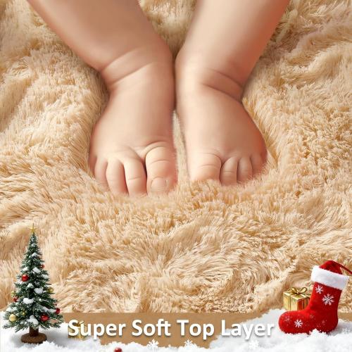 Ophanie Beige Rugs for Living Room Bedroom, 5x8 Fluffy Fuzzy Furry Carpet, Plush Soft Shaggy Bedside Indoor Floor Area Rug for Kids Girls Boys Baby Teen Dorm Nursery Home Decor Aesthetic