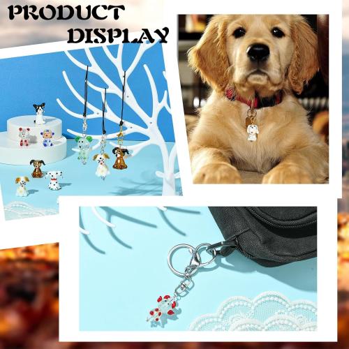 Ornaland 12 Pcs Dog Lampwork Glass Beads Cute Cartoon Animal Puppy Spacer Beads for DIY Bracelet Necklace Jewelry Making(Puppy)