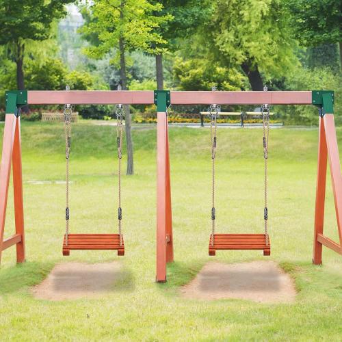 BeneLabel A-Frame Middle Swing Set Brackets, Heavy Duty Steel Swing Set Hardware with Mounting Hardware, DIY Swing Set Bracket Swing Set Kit for 2 (4x4) Legs & 1 (4x6) Beam, Green