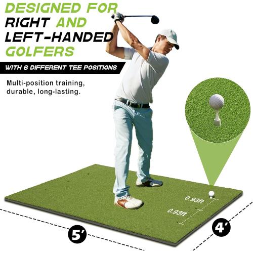 Bltend Thickened Golf Mat: 5x4ft & 5x5ft Heavy-Duty Golf Hitting Mats Practice Outdoor/Indoor, Elite Dense Artificial Turf Matt Training Aid for Backyard/Garage/Driving Range/Simulators