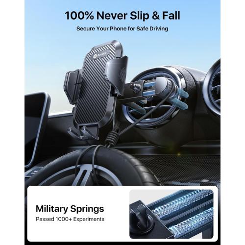 andobil Phone Holders for Your Car - Round Air Vent Phone Mount with Ultra-Strong Metal Clip, 360° Rotation & Anti-Shake Design for iPhone 17/16/15/14/13 Pro Max/Samsung Galaxy S25/Android