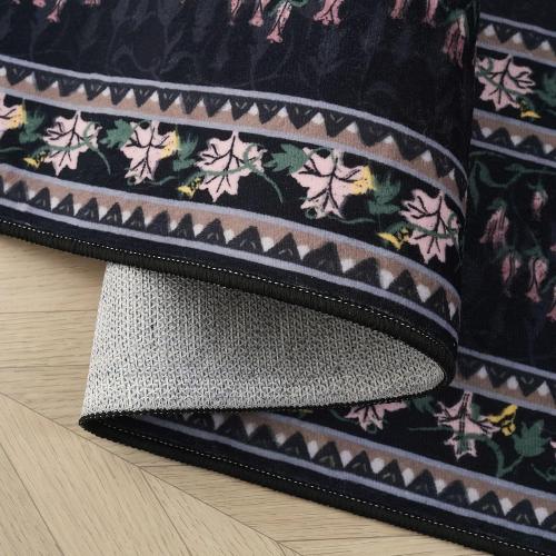 Rugcomf 2x3 Rug Abstract Vintage Indoor Door Mat Machine Washable Small Area Rug Non-Slip Low Pile Throw Rugs for Entryway Kitchen Front Door Indoor Entrance Entry Kids Room, Black