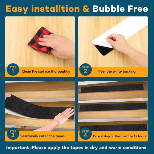 VOISEN Outdoor Stair Treads, 4 x 30 20 Pack Pre-Cut Non Slip Strips, Grip Tape Adhesive, Waterproof 80 Grit Anti-Slip