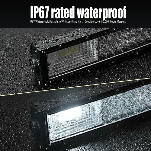 LED Straight Light Bar,32inch 459W  4pcs 72W Led Pods Tri Row Lens Flood Spot Combo Beam Led Driving Lights Super Bright Off Road Lights with Wiring Harness for Trucks UTV ATV Boat
