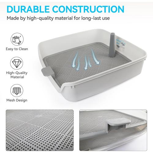 ALL FOR PAWS Dog Pee Pad Holder with Removable Post, 23.6 Indoor Dog Potty Training Tray, Puppy Toilet Litter Box for Small to Medium Sized Dogs