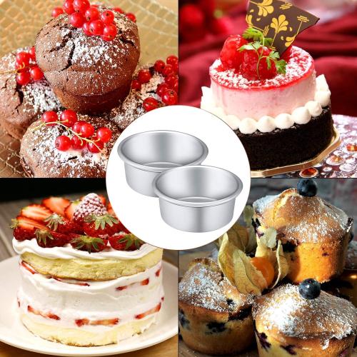 Nuenen 12 Pcs Round Cake Pans Aluminum Round Mold Smash Cake Baking Cheesecake Pans for Home Party Baking Supplies (4 Inch)