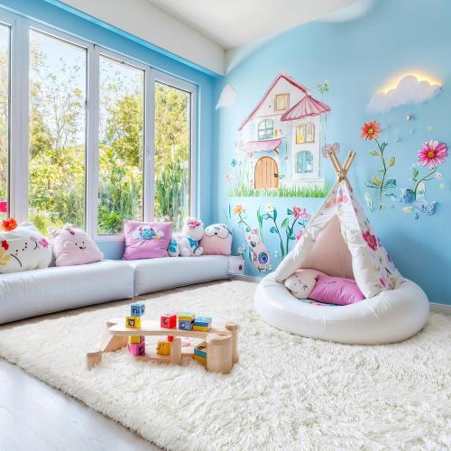 Thick Area Rug 4x6 Cream White Fluffy Shag for Bedroom, Soft Washable Fuzzy Shaggy Non-Slip Plush Carpet for Living Room, Modern Furry Rugs for Kids Nursery Baby Boys Girls Dorm, Ivory