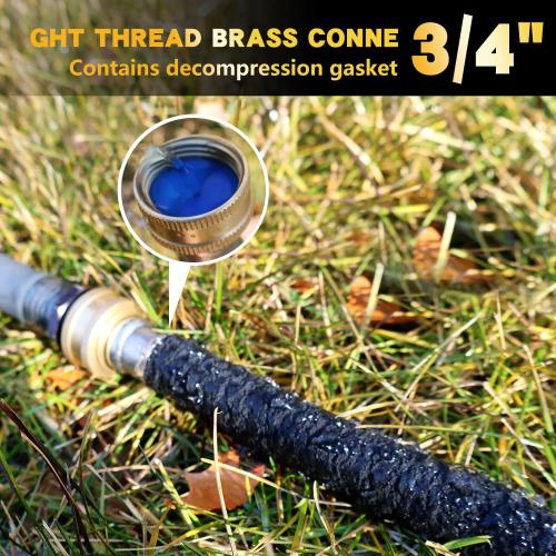 Hopegiver 5/8’’ Soaker Hose 25 ft Heavy Duty Garden Soaker Hoses with Solid Brass Fitting, Rubber Drip Hose for Garden Beds, Vegetable, Lawn, Trees Watering Irrigation