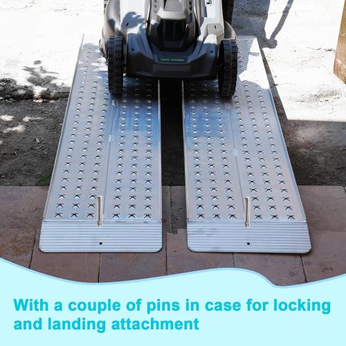 Aluminum Shed Ramp 55 L x 11 W Loading Ramps 3000 Lbs Capacity Lightweight Portable Ramp Anti-Slip Waterproof for ATV Lawn Mower Golf Cart Dirt Bike Motorcycle Garden Tractor 2Pcs