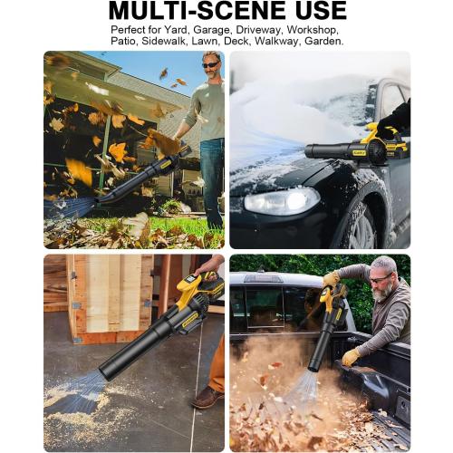 SOARFLY Cordless Leaf Blower – 650 CFM | 28,000 RPM Brushless Motor, 2×4.0Ah Battery & Fast Charger, 3-Speed Turbo Mode, Lightweight Electric Leaf Blower for Lawn Care, Patio, Snow, Leaves, Dust