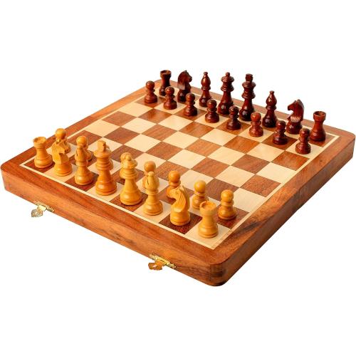 StonKraft Wooden Folding Chess Game Board Set   Wooden Chess Pieces (16 x 16 inches), Best Gift idea.