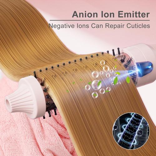 K&K 1.25 Inch Tourmaline Ionic Hot Brush Hair Curler for Loose & Volume Curls, Long Hair Heated Styler, Dual Voltage