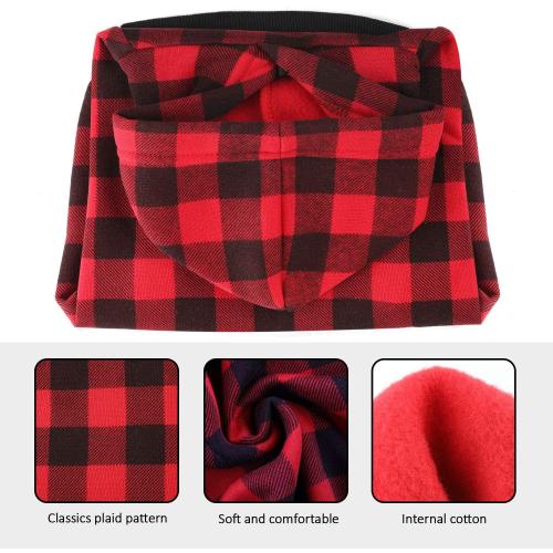 Plaid Dog Hoodie Sweatshirt Sweater for Extra Large Dogs Cat Puppy Clothes Coat Warm and Soft(XL)